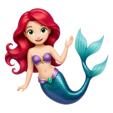 Isolated, detaile illustration of the most incredibly adorable Disney mermaid Ariel 
figurine imaginable, toy style. sticker