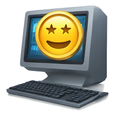 cold computer with the cryptocurrency on the screen sticker