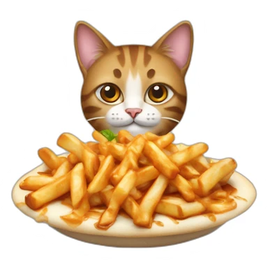 Cat and poutine sticker