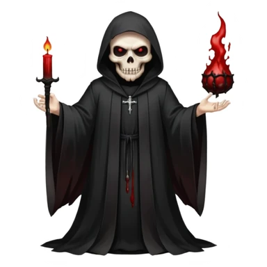 A preacher who's actually a demon.... but Noone knows it yet, in the style of your bleeding skull art. Dark gritty and menacing art style. full body sticker