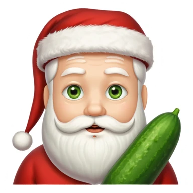 Santa with cucumber slices instead of eyes sticker