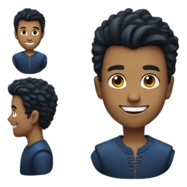 Un jeune homme noir, les cheveux bleus et qui a das dents de vampire. sticker