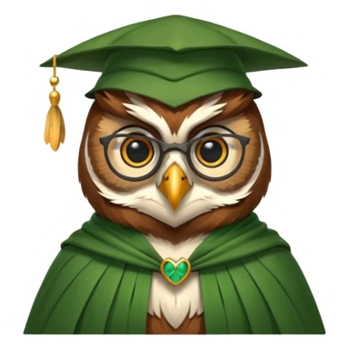 owl professor in green cloak  sticker