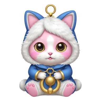 kawaii neko, cute outfit with bell sticker