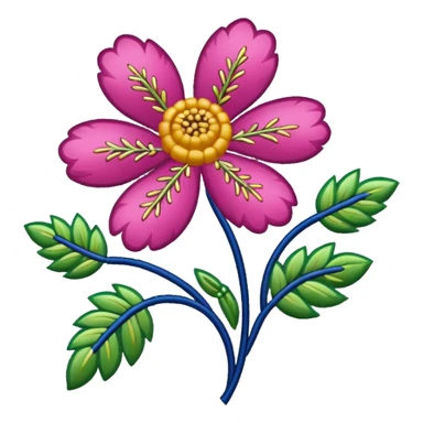 flower patterned embroidery sticker