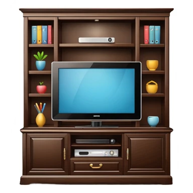 modern tv standing on a super luxurious cupboard sticker