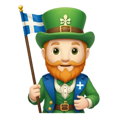 Leprechaun holding  Finland flag￼ sticker