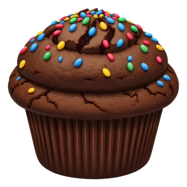 dark brown chocolate muffin chocolate sprinkles on top sticker