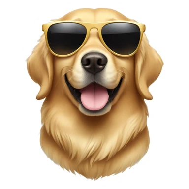 Golden retriever wearing sun glasses sticker