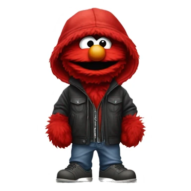 Thug-Life Gangster-style Hood-version of Elmo:
A small, red, furry monster with a high-pitched giggle and endless curiosity. Elmo loves to learn, laugh, and spread joy and fun. sticker
