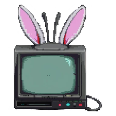 1980s Sony CRT TV with rabbit ears antenna sticker