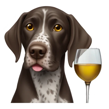 German short haired pointer Dog drinking wine sticker