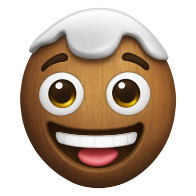 coco nut with a smile sticker