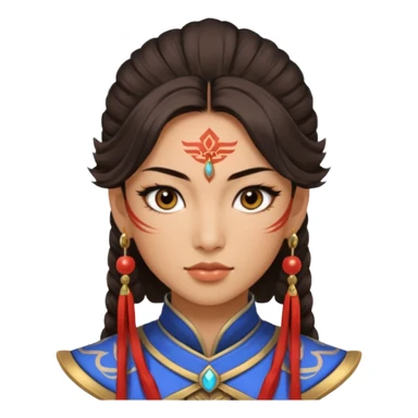 ESO female Chinese warrior with lashes and earrings sticker