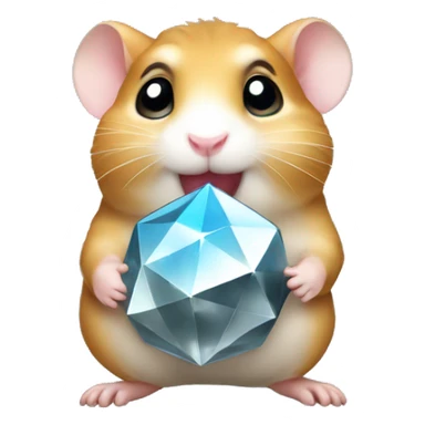 A hamster holding youtube diamond award sticker
