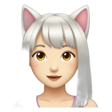 neko girl with rainbow eyes sticker