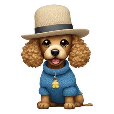 Poodle wearing a Stitch hat sticker