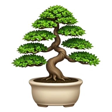 Bonsai Tree – Miniature tree in small pot, trimmed carefully. sticker
