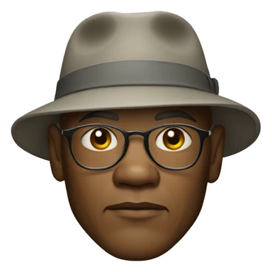 bald samuel l jackson serious wearing hat sticker