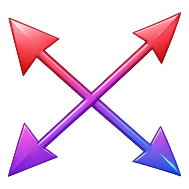 color gradient between red and purple glitter arrow sticker