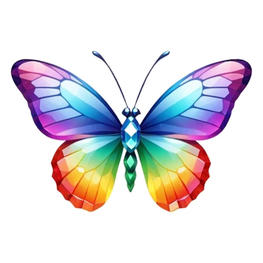 One Shiny-Colorful-Sparkly-Rainbow-Gradient-Crystal-Gem-Butterfly-Crystal-Fly sticker