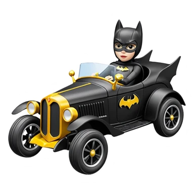 Hot wheels racing cartoons BatGirl’s 1932 stealth retro cat burglar sporty off-road pursuit mobile cruiser car (reclined seating position) sticker