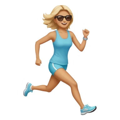Woman Running to brunch sticker