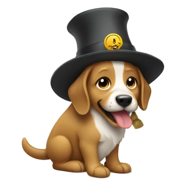 Dog taking off hat and bowing in thanks sticker