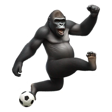 Old gorilla playing soccor sticker