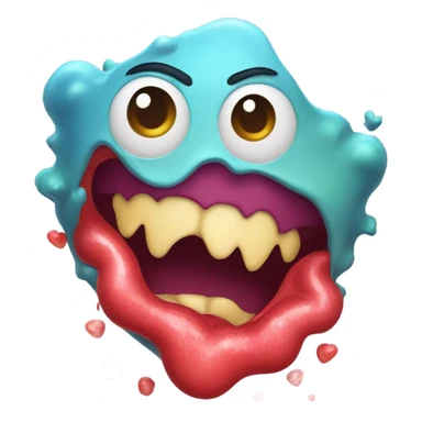 Heart eyes puking sticker