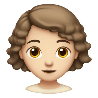  Very sad white girl with brown hair  sticker