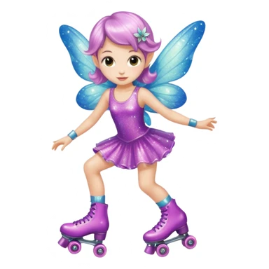 fairy on roller skates sticker