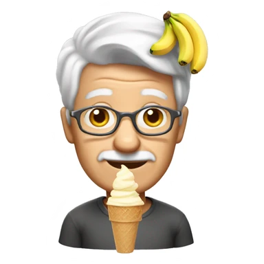 Grandad with banana ice cream  sticker