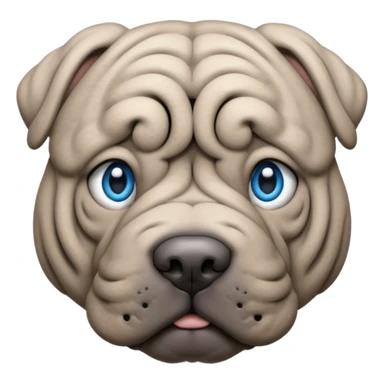 Grey shar pei blue eyes sticker