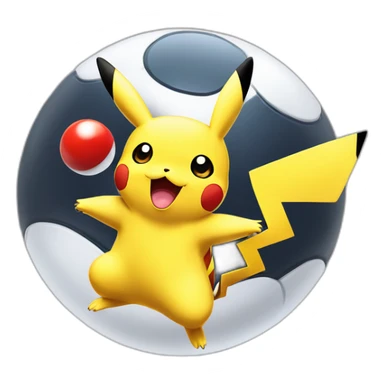 pikachu jumping out of poke ball sticker
