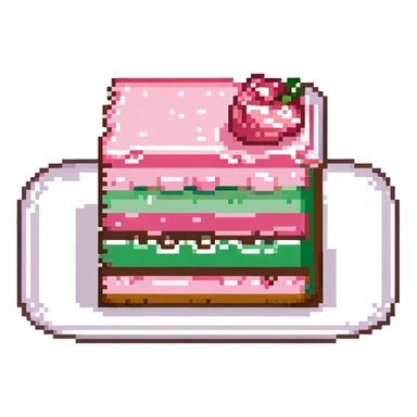 slice of cake with pink frosting sticker
