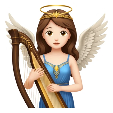 Muse of inspiration with wings and a harp in her hand sticker