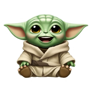 laughing baby yoda sticker