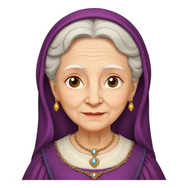 In medieval fairy tales, a kind and amiable grandmother who did not wear jewelry sticker