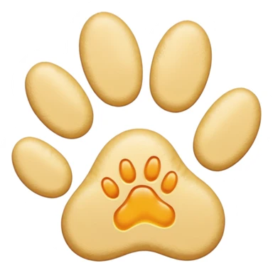 a very light pale pastel orangey yellow pawprint sticker