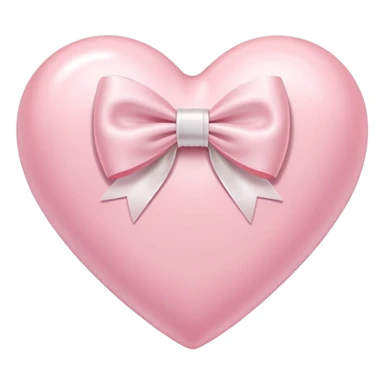 Pastel pink heart with white bow sticker