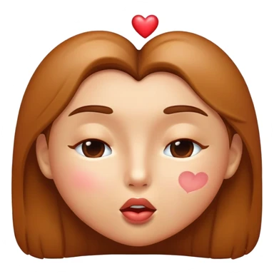 kisssing face with heart but the heart is brown sticker