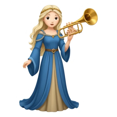 medieval female poet with a trumpet sticker