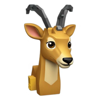 A chamois playing with Lego bricks sticker