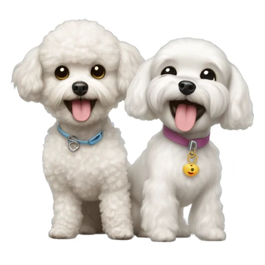 Toy poodle and maltese dog smiling sticker