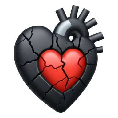 Black broken heart sticker