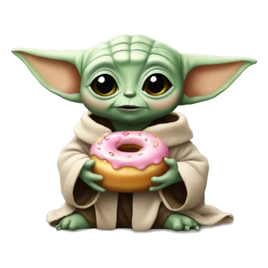 baby yoda eating donuts sticker