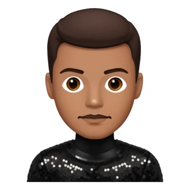 Christopher Williams, R&B Singer with dark brown hair, black sequin outfit sticker