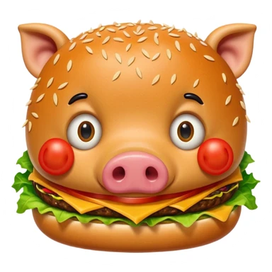 Pig face but it’s actually a burger sticker