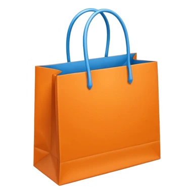 orange gift bag with thick blue handles sticker